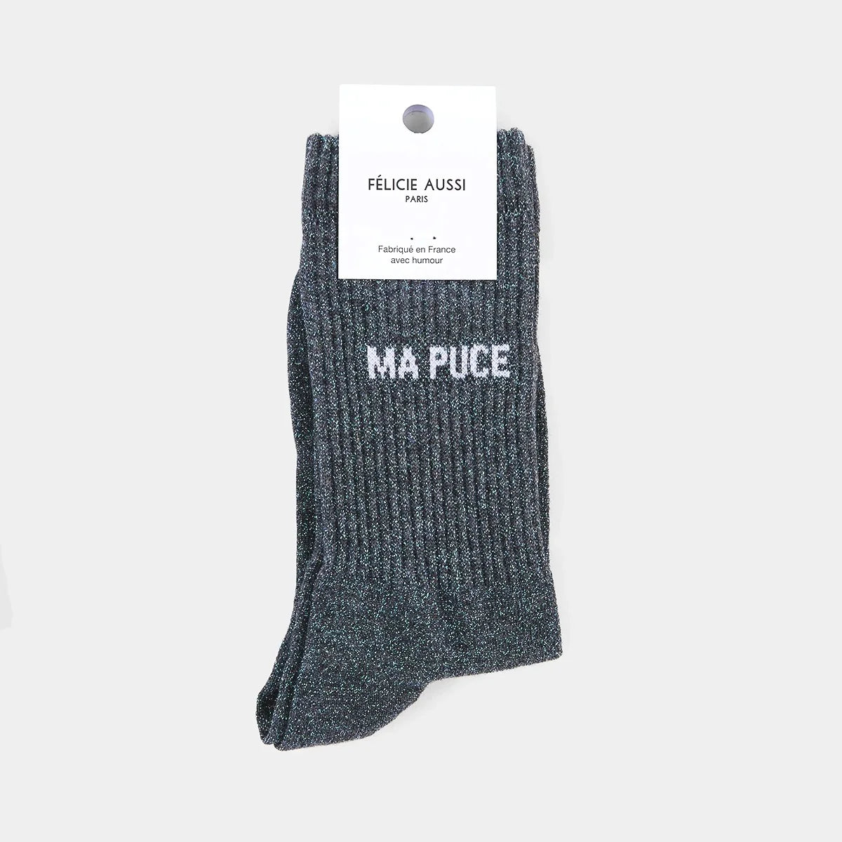 Chaussettes Ma puce Paillettes anthracite - 36/40 Félicie Aussi
