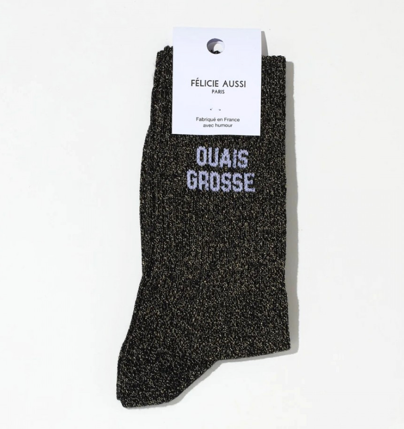 Chaussettes Ouais Grosse Paillettes noir - 36/40 Félicie Aussi