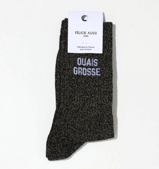 Chaussettes Ouais Grosse Paillettes noir - 36/40 Félicie Aussi
