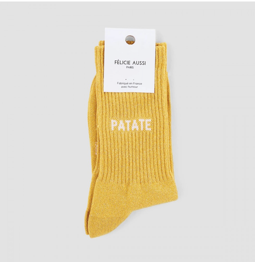 Chaussettes Patate Paillettes jaune - 36/40 Félicie Aussi