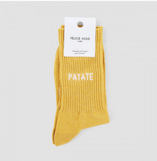 Chaussettes Patate Paillettes jaune - 36/40 Félicie Aussi