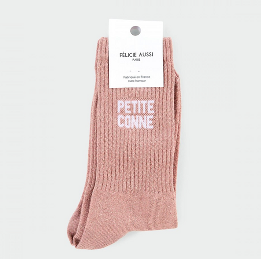 Chaussettes Petite conne paillettes rose 36/40 Félicie Aussi
