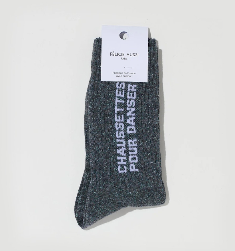Chaussettes Pour Danser Anthracite paillettes - 40/45 Félicie Aussi