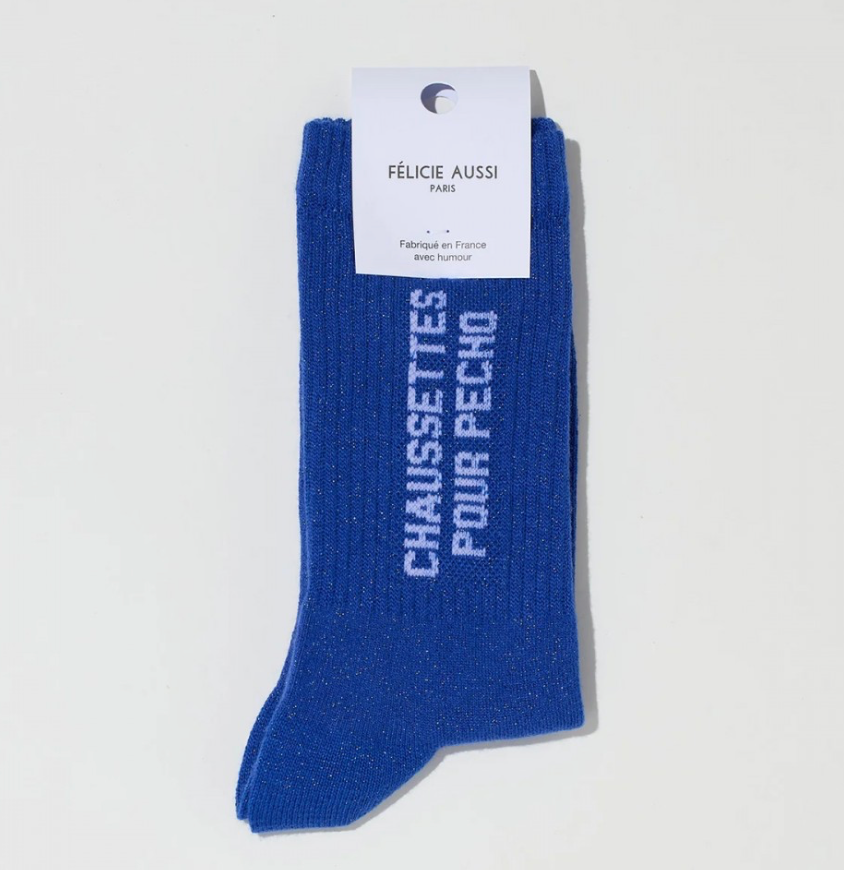 Chaussettes Pour Pécho Bleu paillettes - 36/40 Félicie Aussi