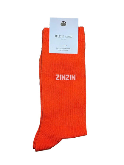 Chaussettes Zinzin Orange - 40/45 Félicie Aussi