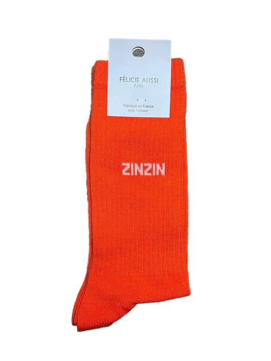 Chaussettes Zinzin Orange - 40/45 Félicie Aussi