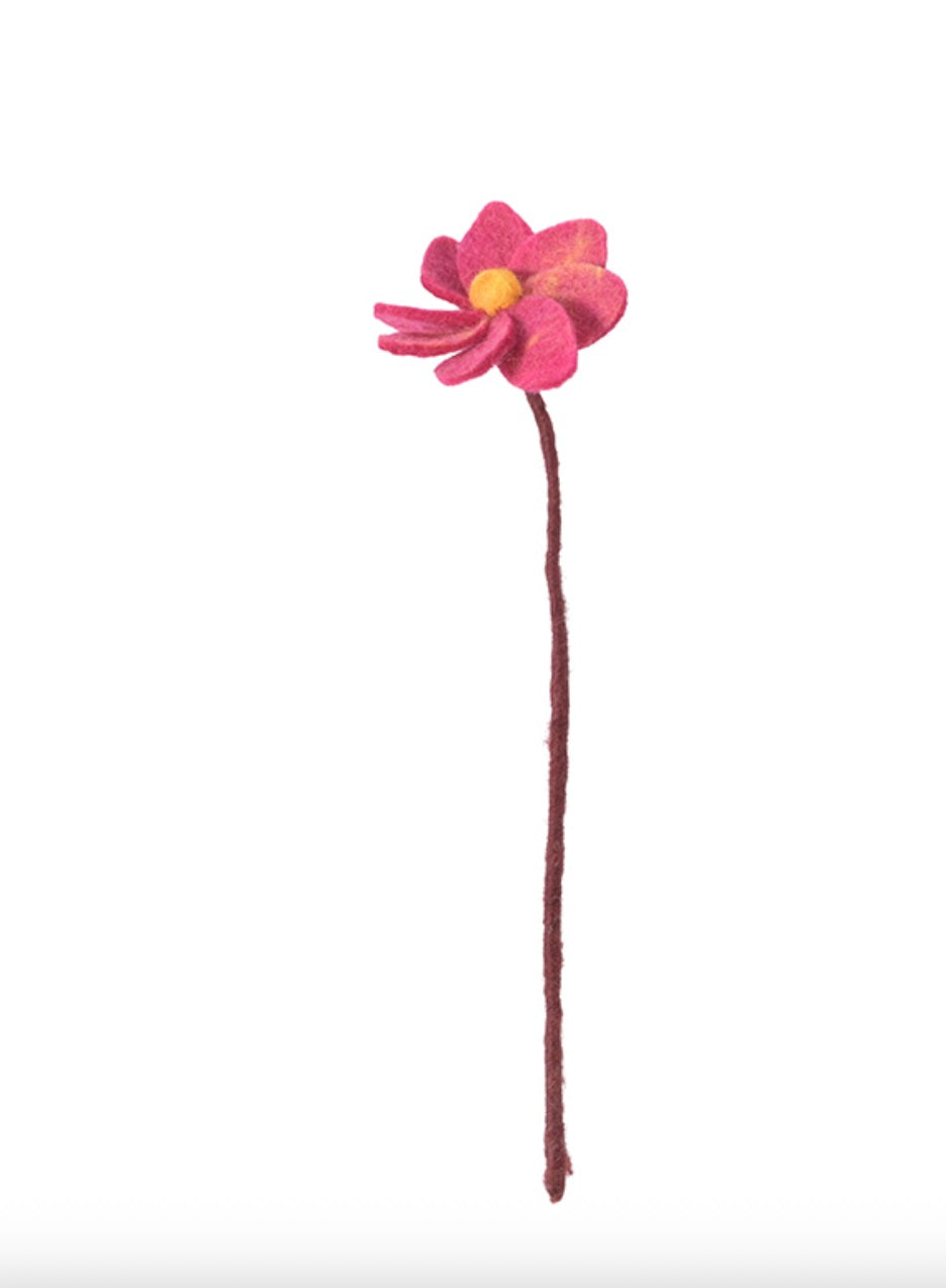 Fleur dahlia en laine – vue 1
