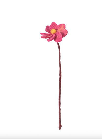 Fleur dahlia en laine – vue 1