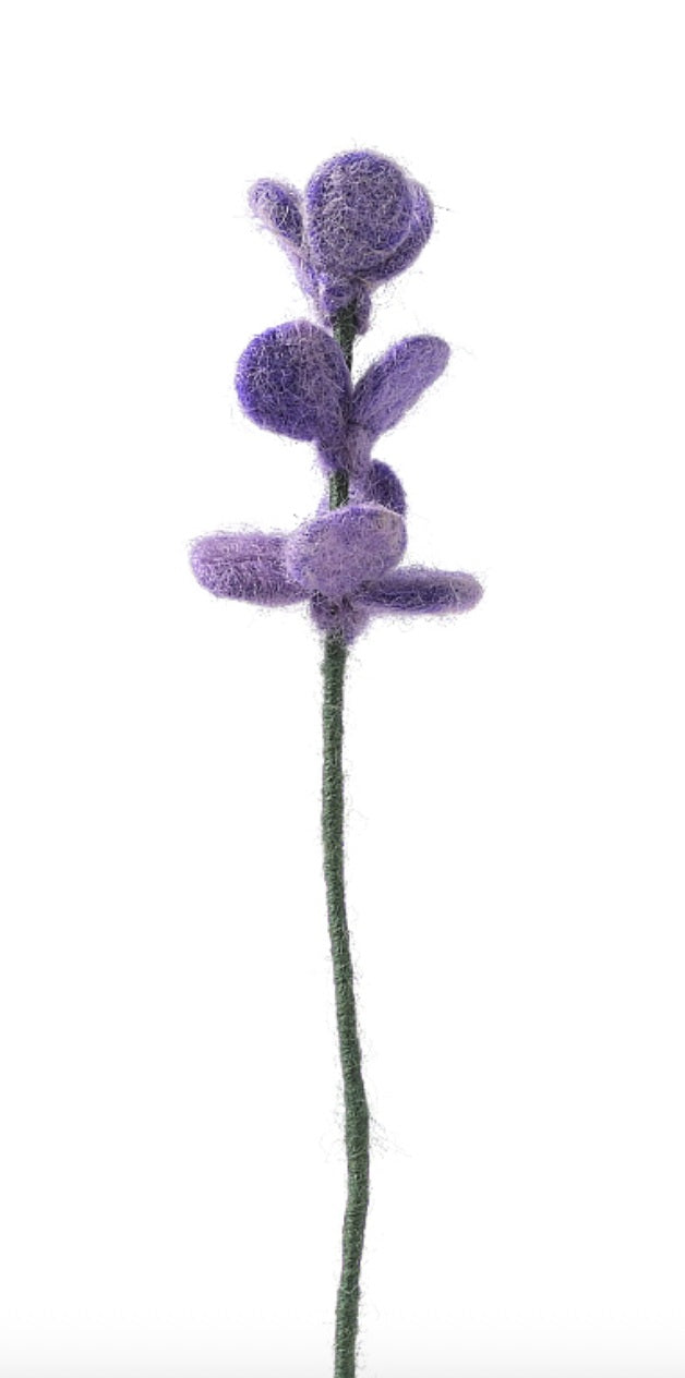 Fleur lavande en laine – vue 1