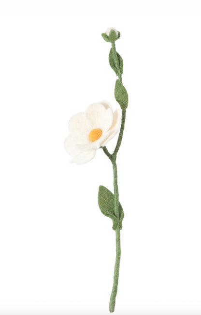 Fleur rose sauvage Wild Rose en laine – vue 1