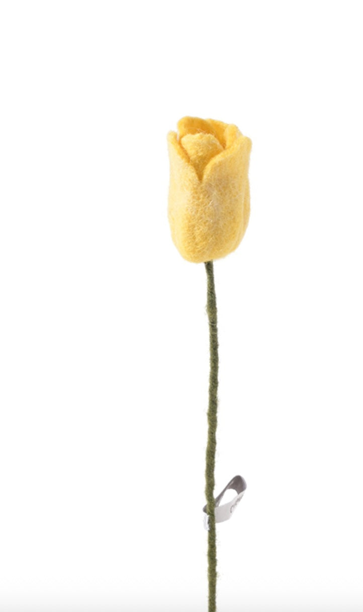 Fleur tulipe en laine – vue 3
