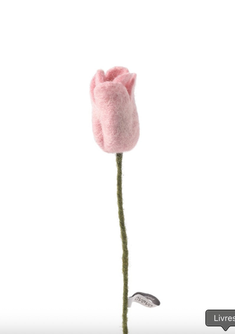 Fleur tulipe en laine – vue 4