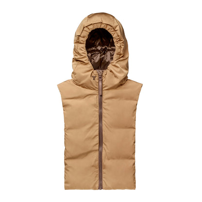 Capuche Fudoon bronze et latte, face latte réversible