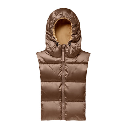 Capuche doudoune Fudoon bronze et latte vue de face