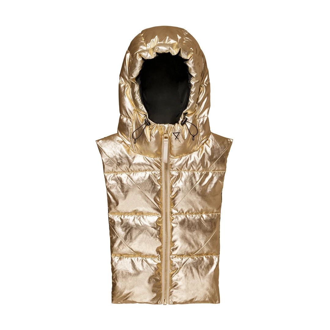 Capuche doudoune Fudoon dorée et noire, face dorée