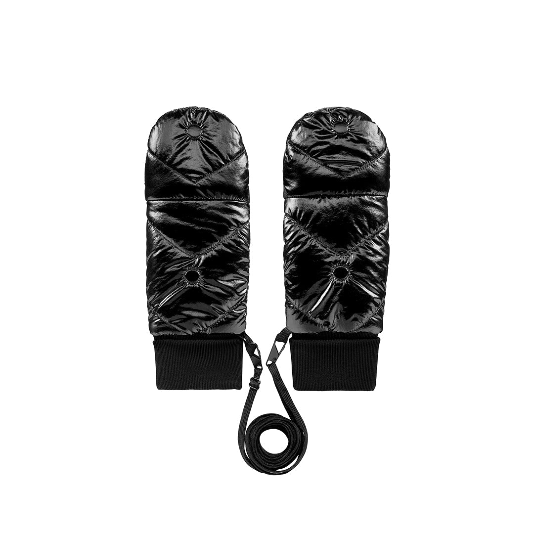 Paire de moufles Fudoon noir vinyle fermées