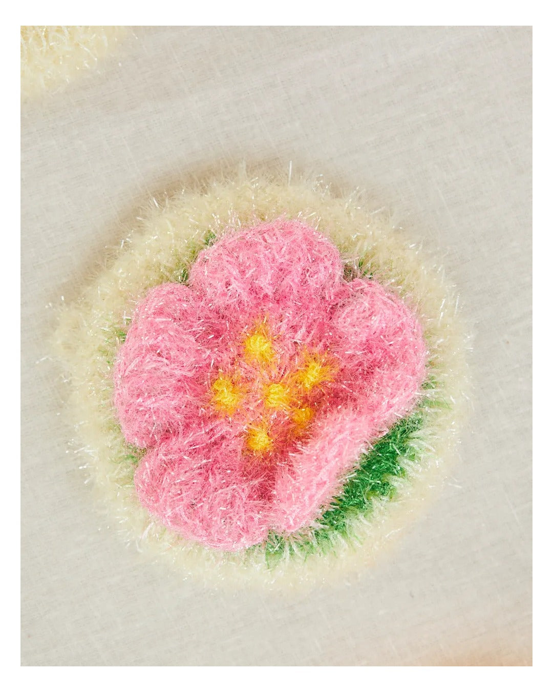Éponge coréenne Fleur rose Joli Poom vue principale