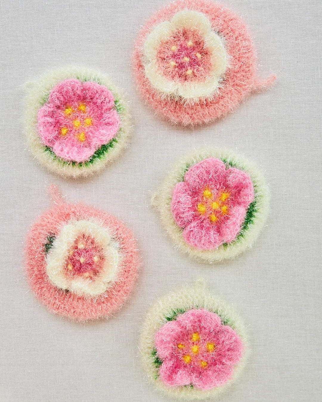 Éponge coréenne Fleur rose Joli Poom vue 2