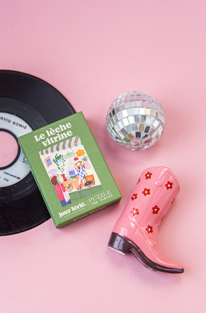 Mini puzzle 100 pièces Le lèche vitrine fabriqué en France