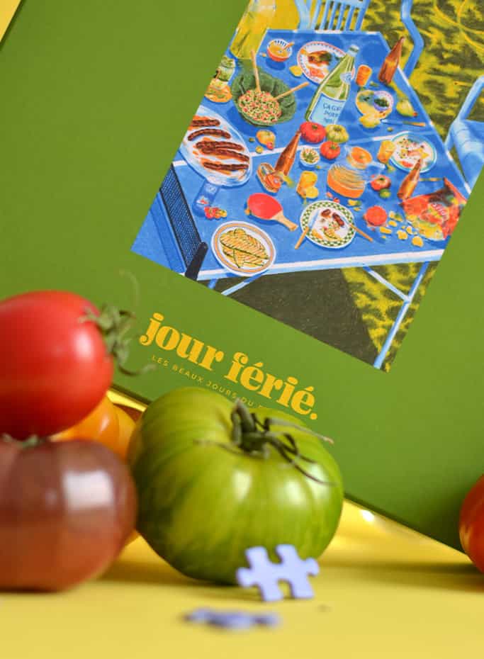 Boîte et pièces du puzzle Manger dehors 1000 pièces