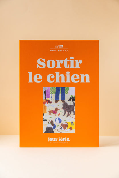 Puzzle Sortir le chien 1000 pièces fabriqué en France