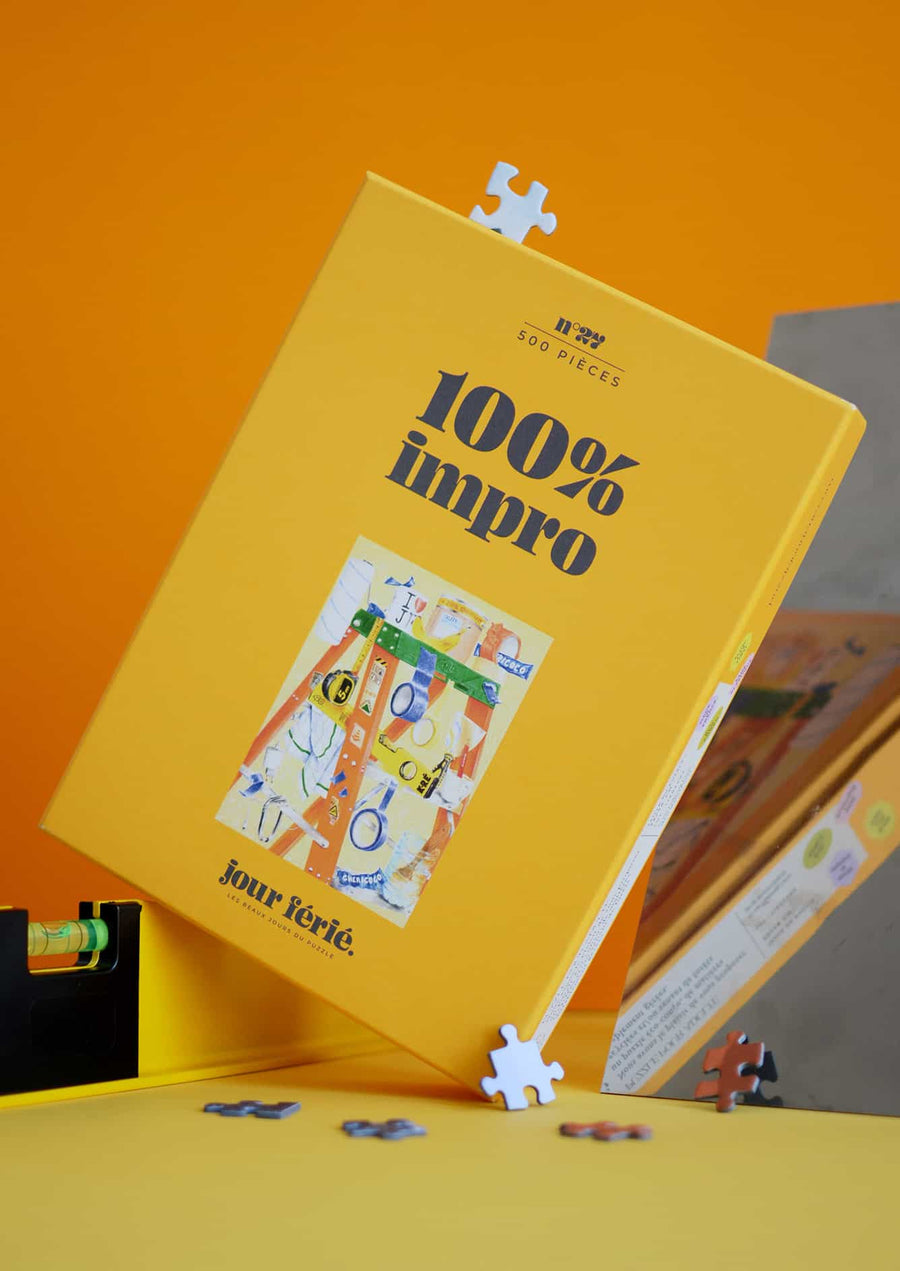 Illustration du puzzle 100% impro avec outils, peinture et bricolage