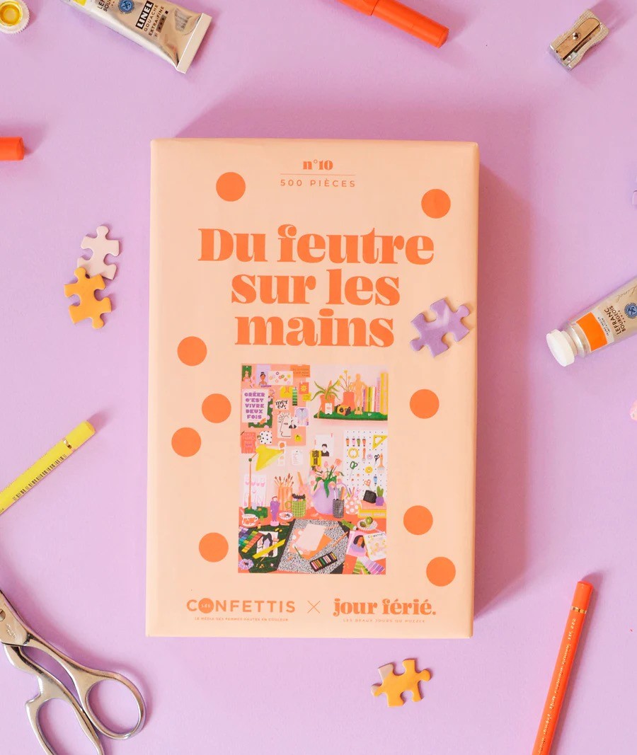 Boîte du puzzle Du feutre sur les mains de Jour Férié 500 pièces