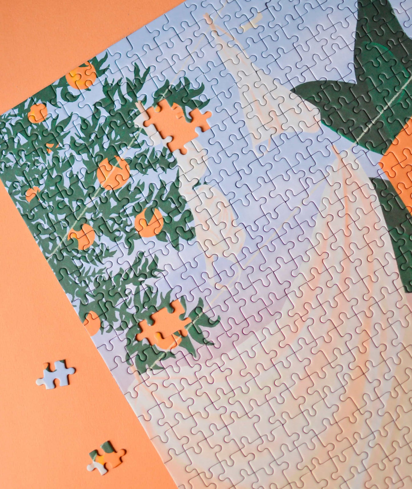 Détail du puzzle La petite danse du linge avec linge suspendu et lumière d'été