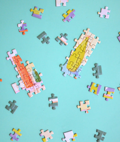 Détail du puzzle La soirée mousse avec mousse et objets de détente