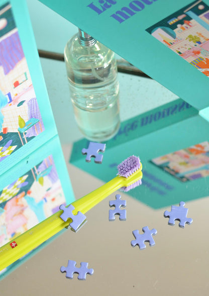 Boîte et pièces du puzzle La soirée mousse 500 pièces