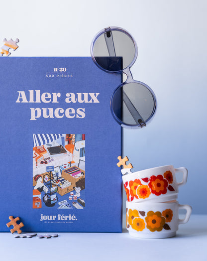 Puzzle Aller aux puces 500 pièces Jour Férié : detail boite lunettes