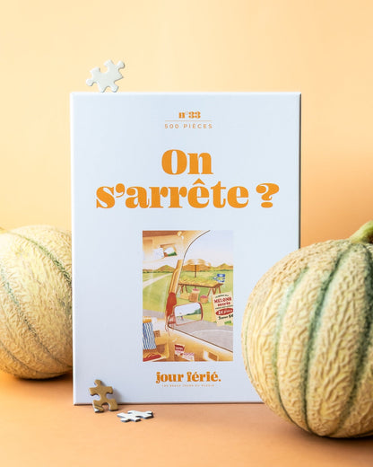 Boîte du puzzle On s’arrête ? 500 pièces Jour Férié, vue principale