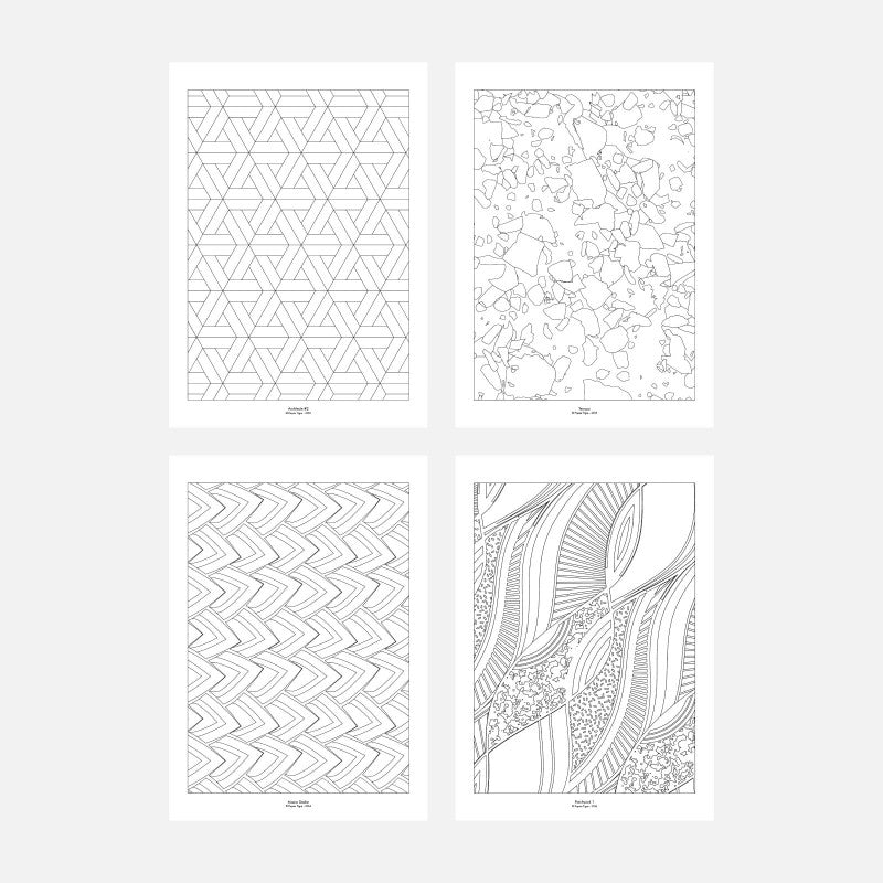 Sélection de motifs graphiques du cahier de coloriages A4 Papier Tigre