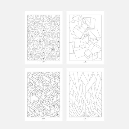 Quatre coloriages graphiques du cahier A4 Papier Tigre