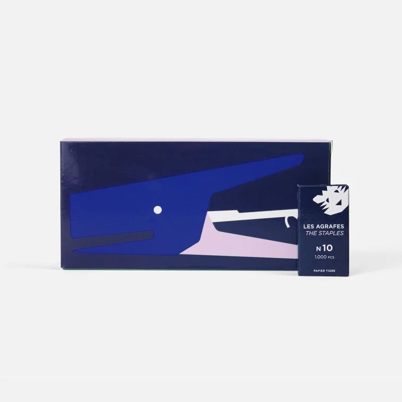 Boîte de l’agrafeuse cobalt-rose Papier Tigre vue de face