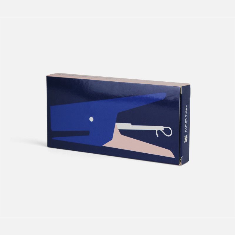 Agrafeuse cobalt-rose Papier Tigre avec sa boîte