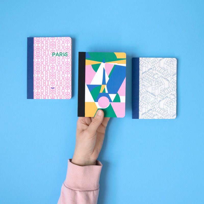 Carnet A6 Toits de Paris avec deux autres carnets graphiques Papier Tigre