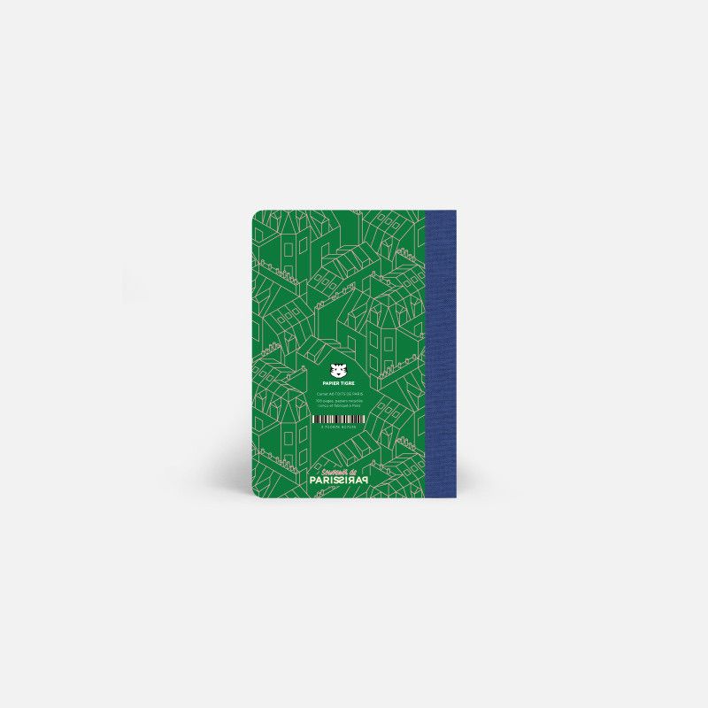 Dos vert du carnet A6 Toits de Paris Papier Tigre