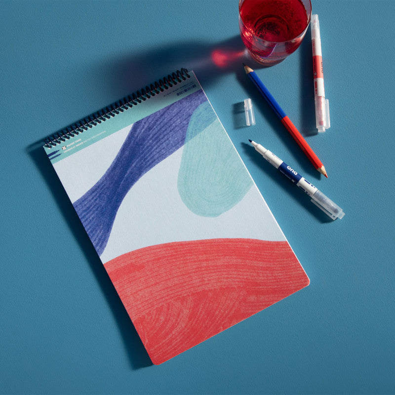 Carnet de croquis Duo A4 Papier Tigre avec crayons et accessoires de dessin