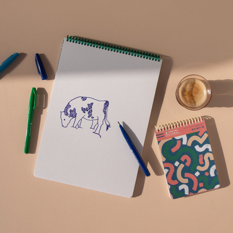 Dessin en cours dans le carnet Mushi A4 Papier Tigre