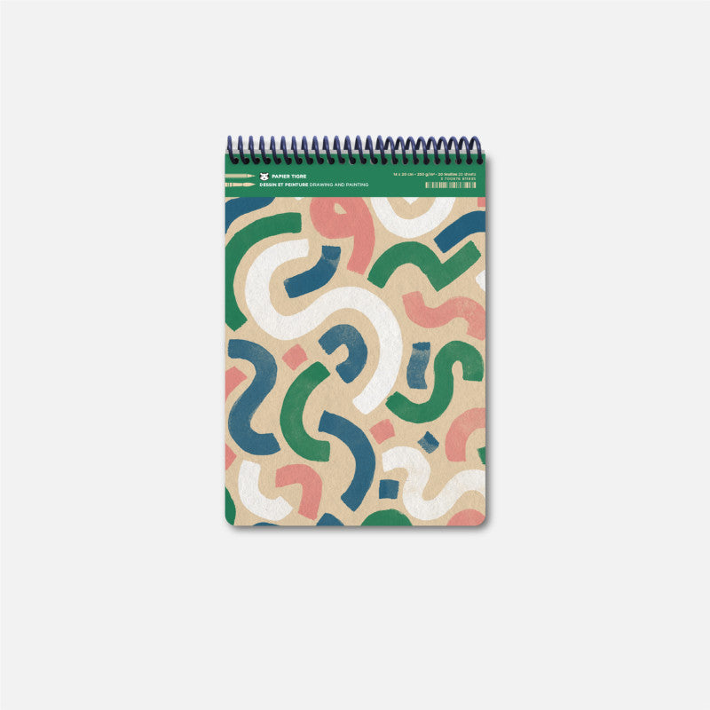 Carnet à dessin et peinture Mushi A5 Papier Tigre vue de face