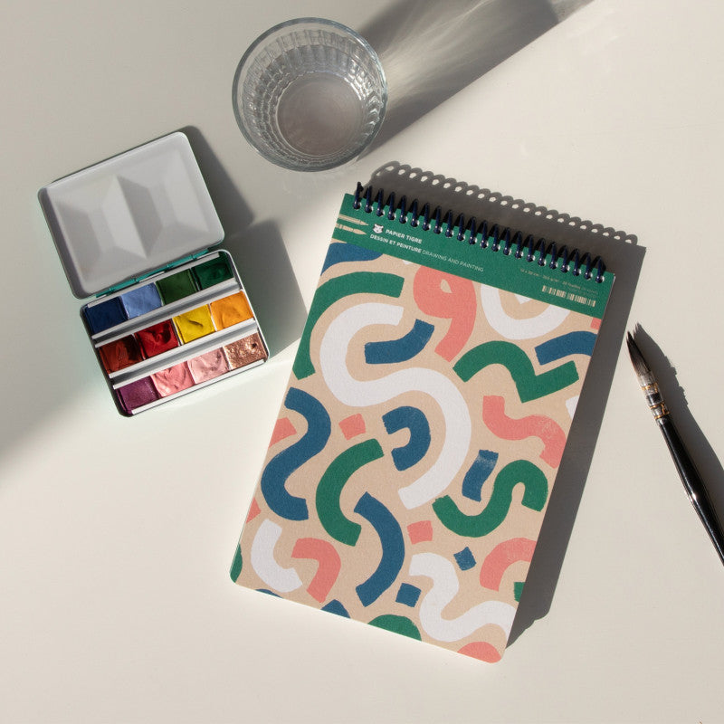 Carnet Mushi A5 Papier Tigre avec palette et aquarelles