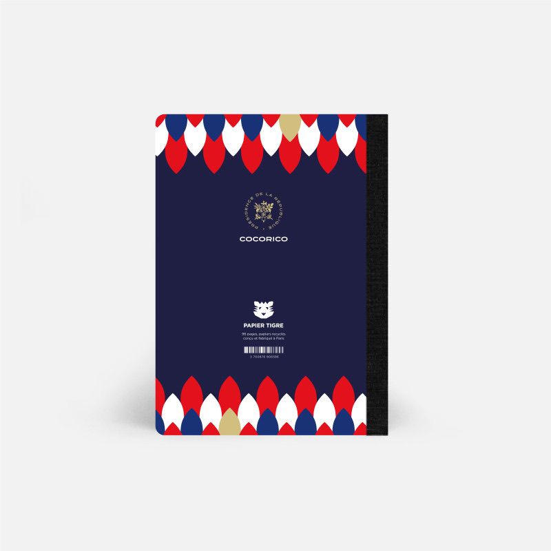 Dos bleu du carnet Élysée Cocorico Papier Tigre