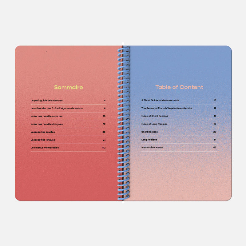 Organisation intérieure du carnet de recettes Papier Tigre vue 7