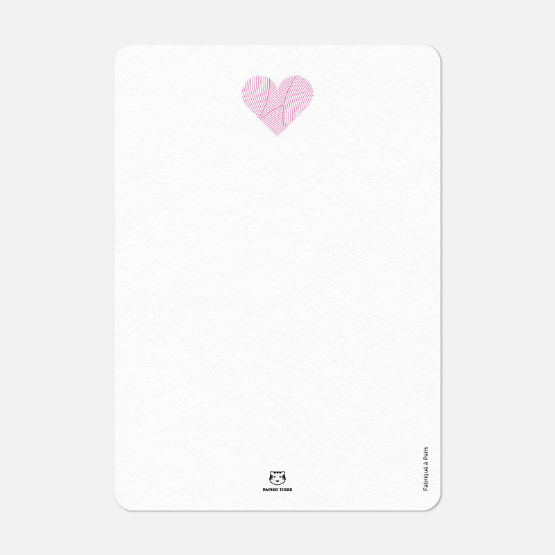 Dos vierge de la carte A6 Cœur Circuit Papier Tigre