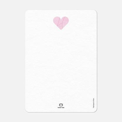 Dos vierge de la carte A6 Cœur Circuit Papier Tigre
