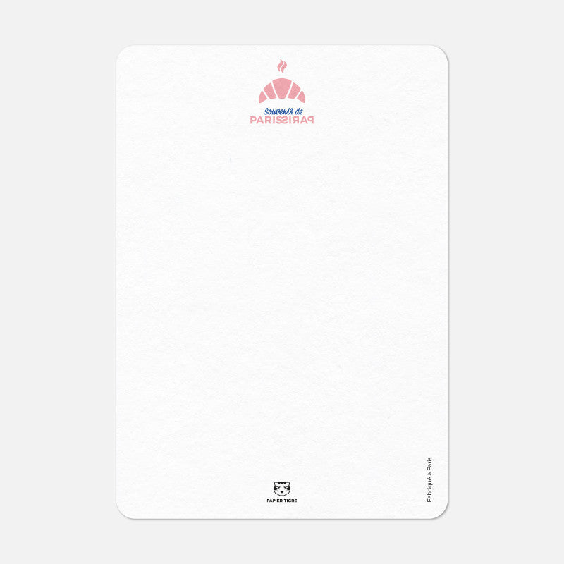 Dos de la carte A6 Croissant Papier Tigre
