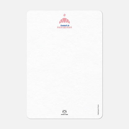 Dos de la carte A6 Croissant Papier Tigre