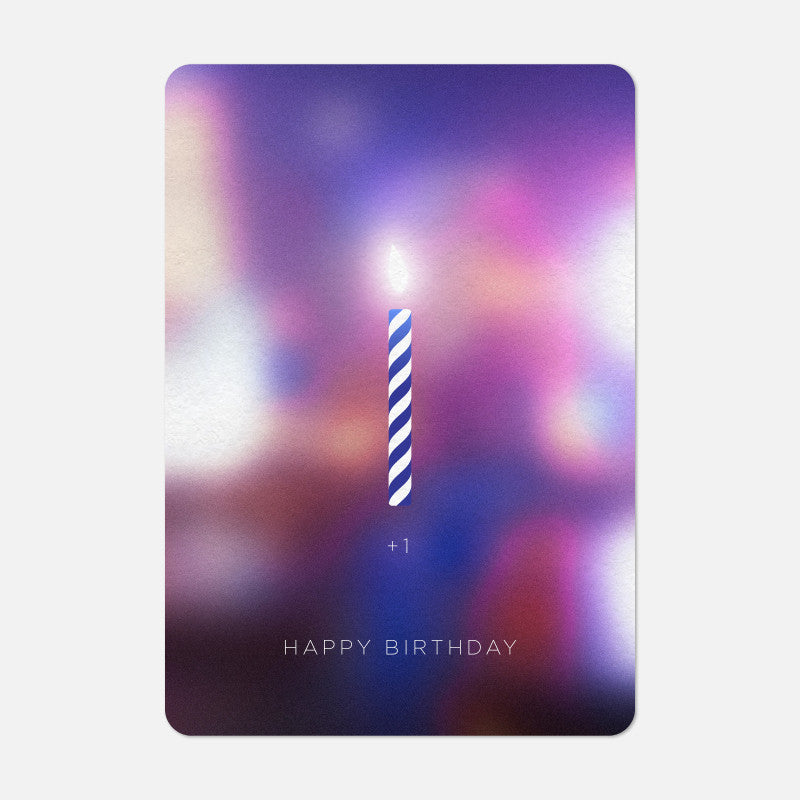 Bougie et motif coloré de la carte Happy Birthday Urban Papier Tigre
