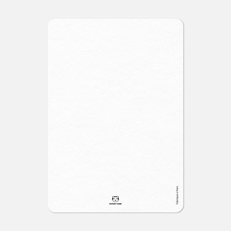 Dos de la carte A6 Labyrinthe Papier Tigre